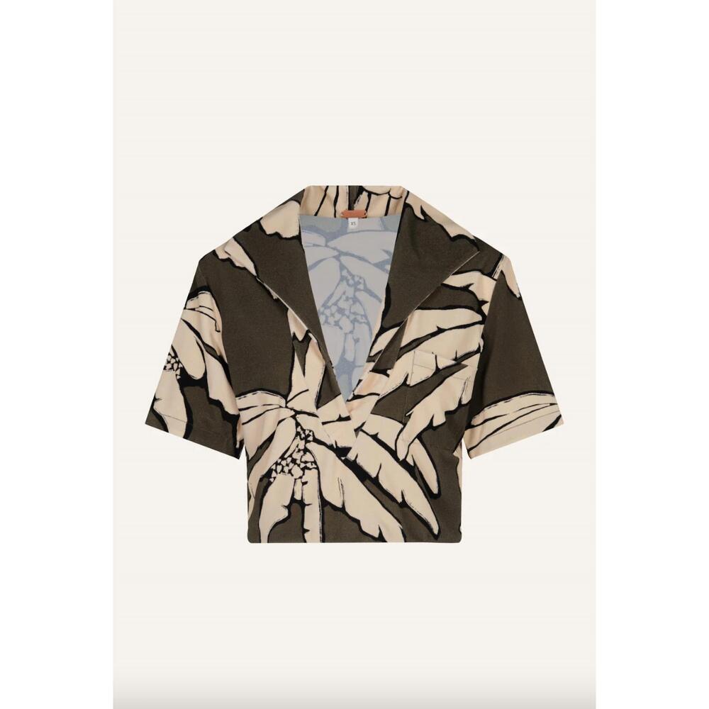 NEW JOHANNA ORTIZ palms misty hem t-shirt in green ecru - Picture 3 of 4